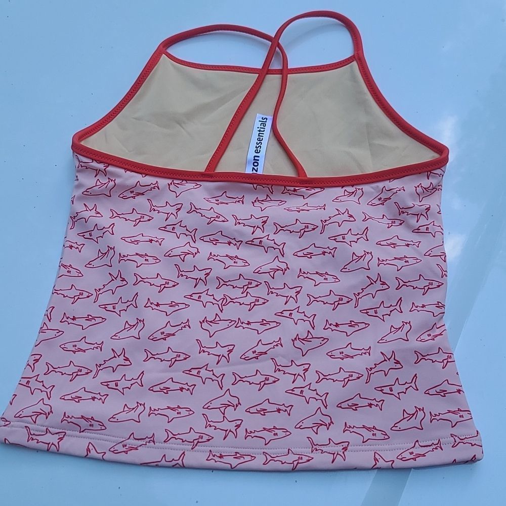 Amazon Essentials Light Pink Shark Tankini 2pc - Picture 4 of 13